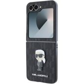 Obal Karl Lagerfeld PU Saffiano Monogram Ikonik Samsung Galaxy Z Flip6 5G F741 KLHCZF6SAPKINPK Black