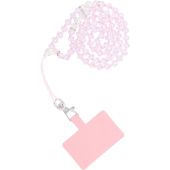CRYSTAL DIAMOND, šnúrka na krk pre mobil, 74cm (37cm slučke), ružová