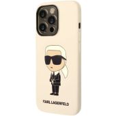 Obal Karl Lagerfeld Liquid Silicone Ikonik NFT Apple iPhone 15 Beige