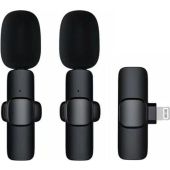 K1 bezdrôtová sada Lavalier mikrofónov pre smartfón, Lightning (2 v sete), čierna