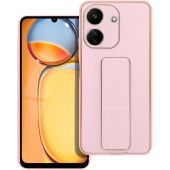 Obal LEATHER Case Kickstand Xiaomi Redmi 13C/POCO C65 pink