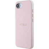 Obal Guess PU Grained Classic Logo MagSafe Apple iPhone 16e/17e GUHMPSE4PGHSMMP Pink