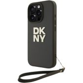 Obal DKNY PU Leather Stack Logo Wrist Strap Apple iPhone 16 Pro Max DKHCP16XPBSWSA hnedý