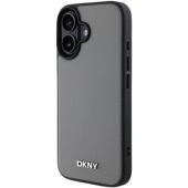 Obal DKNY PU Leather Silver Metal Logo Magsafe Apple iPhone 16 DKHMP16SPGHLMS sivý