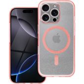 Obal CLEAR MAG COVER GLITTER MagSafe Samsung Galaxy S25 5G S931 ružový