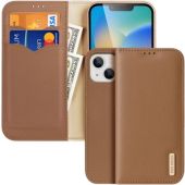 Obal Dux Ducis Hivo Book Apple iPhone 14 hnedý (ochrana proti čítaniu RFID čipov)