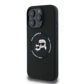 Obal Karl Lagerfeld Liquid Silicone K&CH Heads MagSafe Apple iPhone 16 Pro Max KLHMP16XSKCHTCK čierny