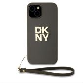 DKNY PU Leather Stack Logo Wrist Strap Apple iPhone 13 DKHCP13MPBSWSA zeleno-hnedý