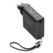 FORCELL F-ENERGY Multi 6v1, 45W USB-A+USB-C, Powerbank 15000mAh, bezdrôtové nabíjanie 15W, čierna