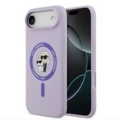 Obal Karl Lagerfeld Liquid Silicone Karl and Choupette MagSafe Apple iPhone Air KLHMP17MSCMKCRHU fialový