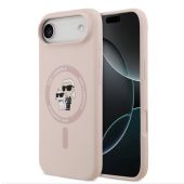 Obal Karl Lagerfeld Liquid Silicone Karl and Choupette MagSafe Apple iPhone Air KLHMP17MSCMKCRHP ružový