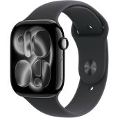 Apple Watch Series 11 GPS 42mm Jet Black Aluminium Case with Black Sport Band - S/M