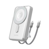 Dudao K29 Powerbank, 10000mAh PD 20W MagSafe, USB-C/Lightning káble, strieborná