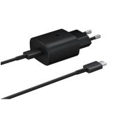 Samsung EP-TA800EWE + EP-DA705BBE 25W, USB-C/USB-C, nabíjačka s káblom, čierna (Bulk)