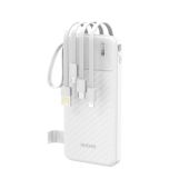 Dudao K11 10000mAh, 10W (USB-C/Lighting/Micro), biela