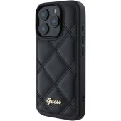 Obal Guess PU Leather Quilted Apple iPhone 16 Pro Max GUHCP16XPSQSQSK Black