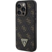 Obal Guess PU Leather 4G Triangle Metal Logo Apple iPhone 16 Pro GUHCP16LPG4GPK Black