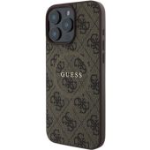Obal Guess PU Leather 4G Colored Ring MagSafe Apple iPhone 16 Pro Max GUHMP16XG4GFRW Brown