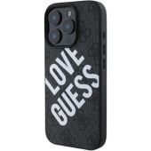 Obal Guess PU Leather 4G Big Love Logo MagSafe Apple iPhone 16 Pro Max GUHMP16XP4PLGWK Black