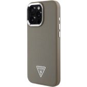 Obal Guess PU Grained Triangle Logo Apple iPhone 16 Pro GUHMP16LPGTSPSW Brown