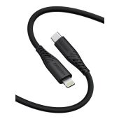 SWISSTEN SOFT SILICONE, USB-C na Lightning, 1.5m, 60W, čierrny (bulk)