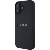 Obal Guess PU Grained Classic Logo MagSafe Apple iPhone 16 GUHMP16SPGHSMMK Black