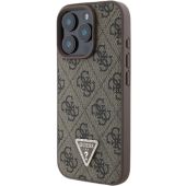 Obal Guess PU 4G Strass Triangle Metal Logo Apple iPhone 16 Pro Max GUHCP16XP4TDPW Brown