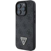 Obal Guess PU 4G Strass Triangle Metal Logo Apple iPhone 16 Pro Max GUHCP16XP4TDPK Black