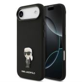 Obal Karl Lagerfeld Liquid Silicone Metal Ikonik Apple iPhone Air KLHCP17MSMHKNPK čierny