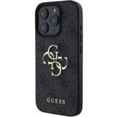 Obal Guess PU 4G Metal Logo Apple iPhone 16 Pro Max GUHCP16X4GMGGR Grey