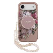 Obal Guess IML Flowers Strap MagSafe Apple iPhone Air GUHMP17MHFWBRCESP ružový