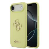 Obal Guess Liquid Silicone 4G Metal Logo iPhone Air GUHCP17MSC4GLMY žltý