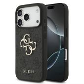 Obal Guess PU 4G Metal Logo Apple iPhone 17 Pro Max GUHCP17X4GMGGR sivý