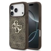 Obal Guess PU 4G Metal Logo Apple iPhone 17 Pro GUHCP17L4GMGBR hnedý