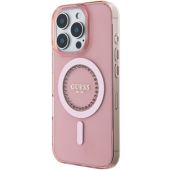 Obal Guess IML Rhinestones Ring MagSafe Apple iPhone 16 Pro GUHMP16LPFTDTEP Pink