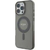 Obal Guess IML Rhinestones Ring MagSafe Apple iPhone 16 Pro Max GUHMP16XPFTDTEK Black