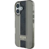 Obal Guess IML Middle 4G Stripe Apple iPhone 16 GUHCP16SHS4PPK Black