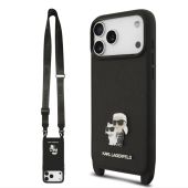 Obal Karl Lagerfeld Saffiano Crossbody Metal Karl and Choupette Apple iPhone 17 Pro KLHCP17LSAKCPBK čierny