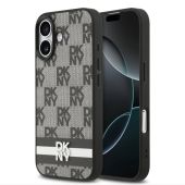 Obal DKNY PU Leather Checkered Pattern and Stripe Apple iPhone 17 DKHCP17SPCPTSSK čierny