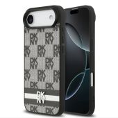 Obal DKNY PU Leather Checkered Pattern and Stripe Apple iPhone Air DKHCP17MPCPTSSK čierny