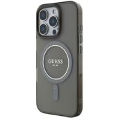 Obal Guess IML Glitter Ring MagSafe Apple iPhone 16 Pro Max GUHMP16XHFGEREK Black