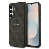 Obal Guess PU Leather 4G Colored Ring MagSafe Samsung Galaxy S25 FE 5G S731 GUHMS25FEG4GFRK čierny