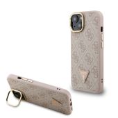 Guess PU 4G Strass Triangle Logo Stand Camera Frame MagSafe Apple iPhone 13 GUHMP13MPCS4GPTP ružový