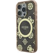 Obal Guess IML 4G Peony MagSafe Apple iPhone 16 Pro Max GUHMP16XH4PYEEW Brown