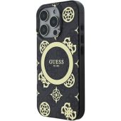 Obal Guess IML 4G Peony MagSafe Apple iPhone 16 Pro GUHMP16LH4PYEEK Black