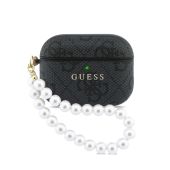 Obal Guess PU 4G Classic Logo Pearl Strap Apple AirPods Pro 3 GUAP3P4E4PSK čierny