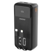 Dudao K15 Max Powerbank, 30000mAh PD 22.5W, vstavané káble USB-C/Lightning, čierna