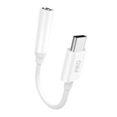 Dudao L16CPro, adaptér USB-C/3.5 mm jack, biely