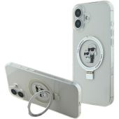 Obal Karl Lagerfeld Ringstand Karl and Choupette MagSafe Apple iPhone 16 Plus KLHMP16MHMRSKCH White