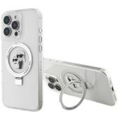 Obal Karl Lagerfeld Ringstand Karl and Choupette MagSafe Apple iPhone 16 Pro Max KLHMP16XHMRSKCH White